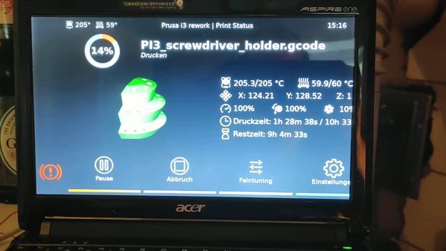 Prusa i3 rework with KlipperMoonrakerFluiddKlipperscreen on Debian 11 x86