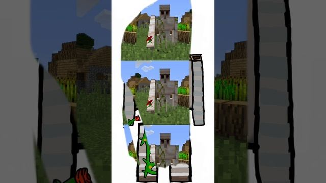 голем с розой #майнкрафт #minecraft #рисование #голем