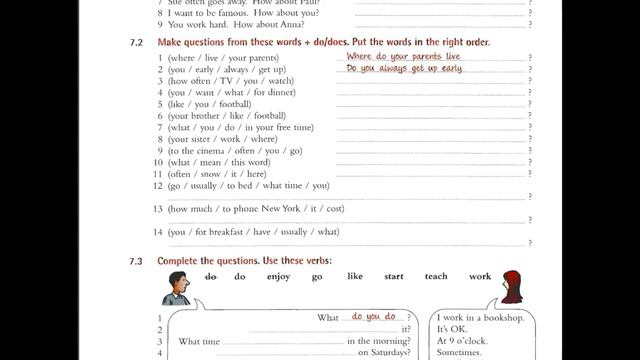 Grammar In Use Unit 7 Present Simple Questions