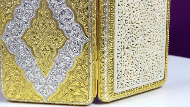 Портсигар с позолотой и слоновой костью Новинка арт 3255