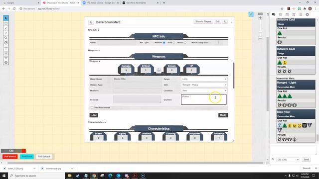 Making Macros Part 1: Roll20 Star Wars FFG Edge Of The Empire RPG /Genesys