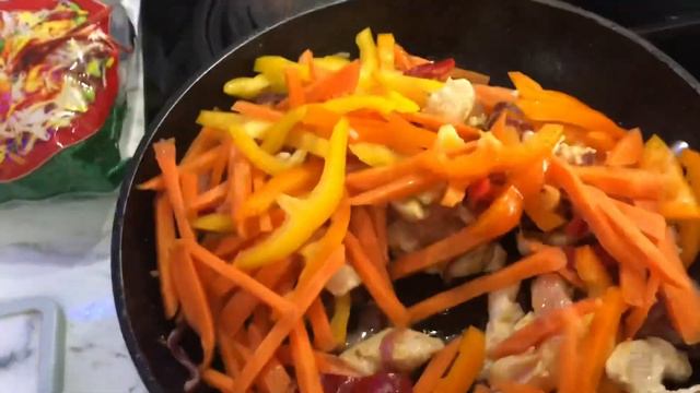 Funchoza With Vegetables / Фунчоза с овощами, быстрый, правильный и вкусный ужин