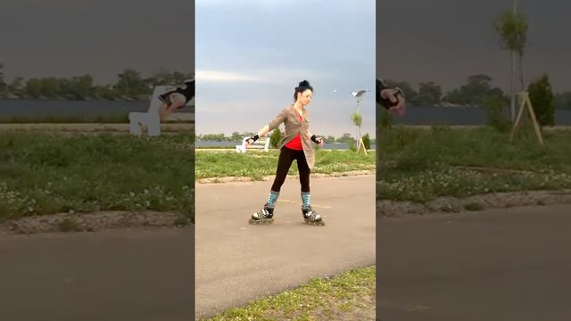 На роликах под дождём
