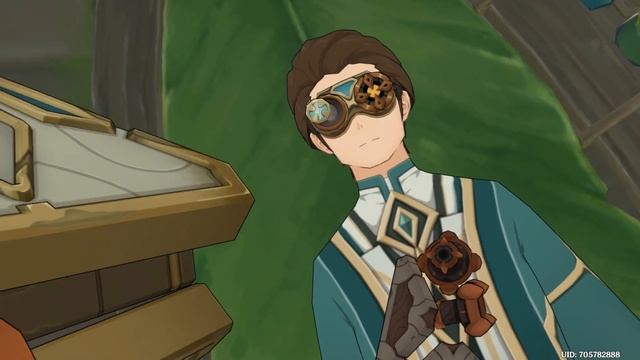 Кат-сцена с механическим крабом в задании легенд Тигнари «Фенек: Вопросы без ответов»