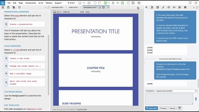 Create Engaging HTML Presentations With Pinegrow's AI Assistant
