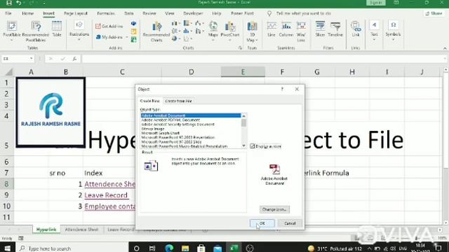 Hyperlink & Add Object In Excel