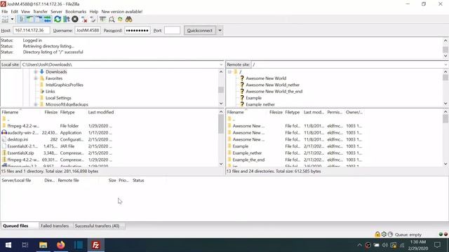 How To Upload A World File Using Filezilla
