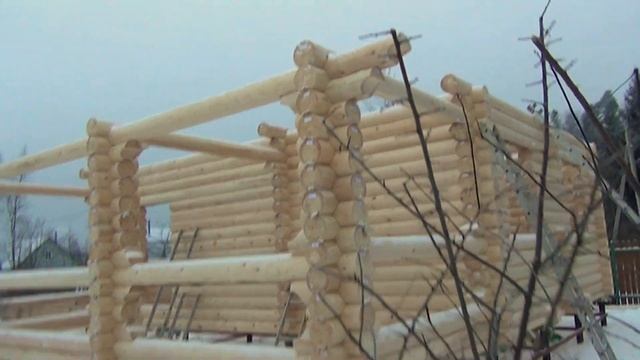 Сруб дома 6.5х8.5м.  с террасой 