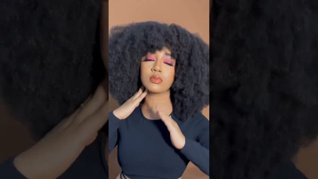 Afro Kinky Fringe Wig |4c Afro Wig With Bangs