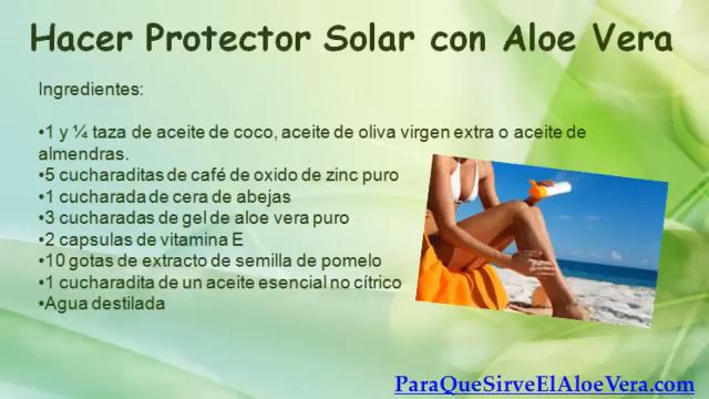 Protector Solar con Aloe Vera