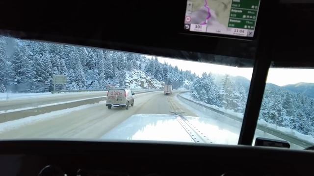 Подъём и спуск зимой без цепей