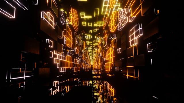 4K BACKGROUNDS 10 Hours NEON GLOWING Cubes SCREENSAVER Orange Rose LOOP