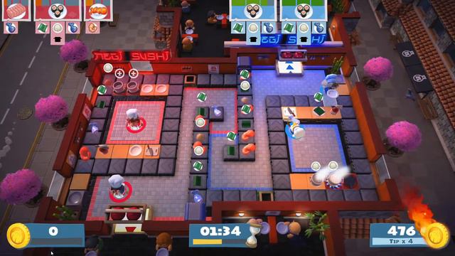 Overcooked2 Sushi City 19 Dishes
