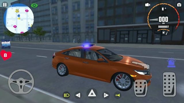 Honda Civic Car Simulator #4 - Lambo Doors And Police Siren Upgrade - Android Gameplay