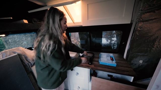 2020 MERCEDES SPRINTER VAN CONVERSION  SANDING PAINTING  INSTALLING OUR WORKTOPS