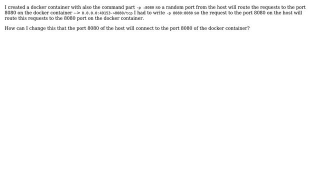 Ubuntu: How Can I Change Ports On An Docker Container?