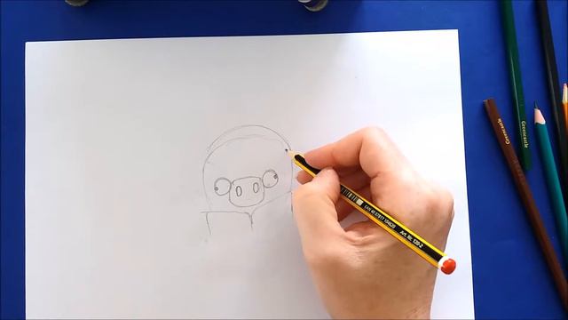 How To Draw An Imperial Minion Pig  - How To Draw Angry Birds