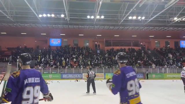 Посмотрите, какой «мишкопад» прошел на хоккейном матче в Могилеве