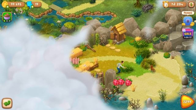 Gardenscapes Садовник ОСТИН#343 (уровни 3292-3303) Отличная Рыбалка и старый Дом с Подвалом