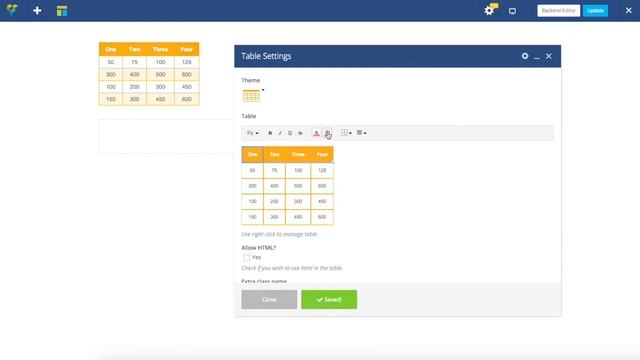 Easy Tables Table Manager Addon