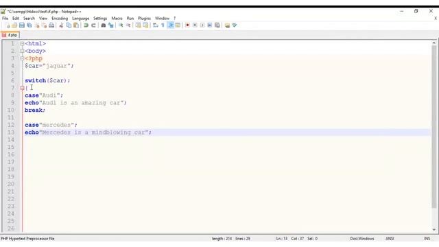 Php Conditional Statements