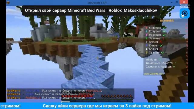 Открыл свой сервер Minecraft! Играем вместе с моим лучшим другом @MishaProstoy! Айпи сервера в чате