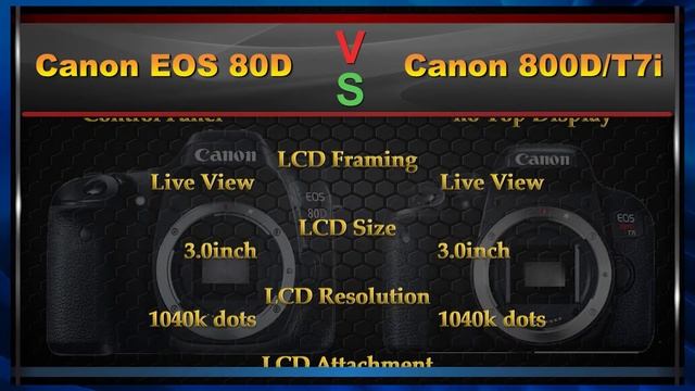 Canon EOS 80D  Vs Canon EOS 800D/T7i Comparison Video (Spec Comparison)