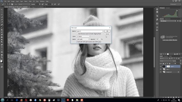 Photoshop - делаем пленочную чб фотографию!