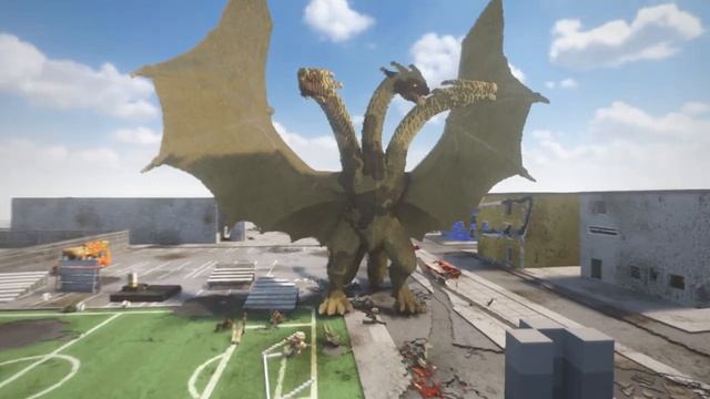 KING GHIDORAH разрушает город - Разрушение в Teardown