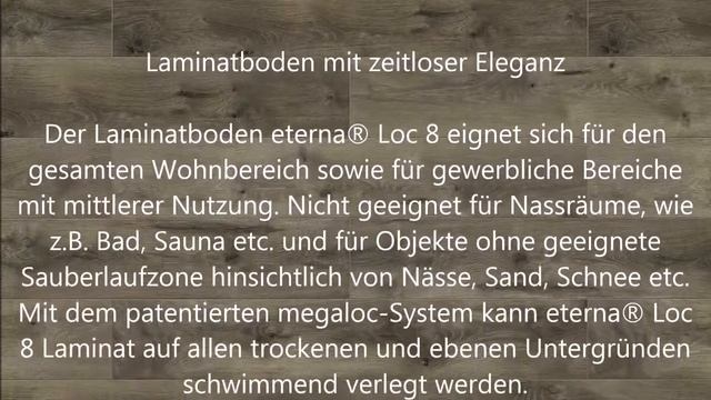 Laminatboden Eterna Loc 8 V-Fuge Eiche Authentic Grau