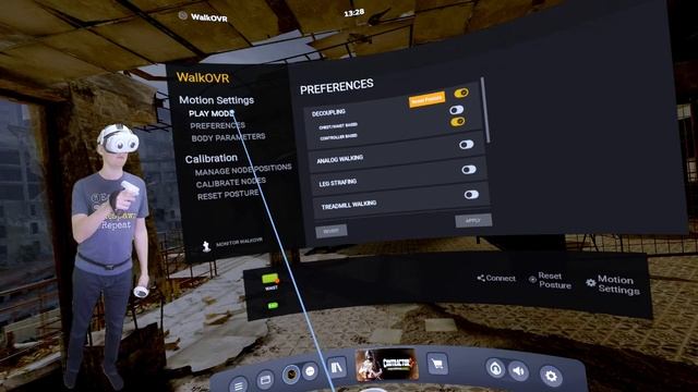 VR Hip Decoupling Beta. Using WalkOVR As A Decamove Substitute - Setup Guide @1min13sec