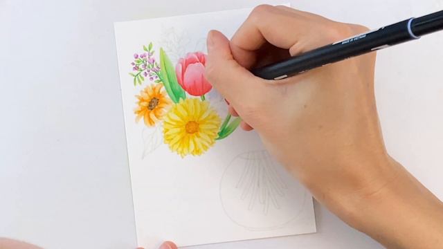 No-Line Watercoloring With Farm Fresh Flowers