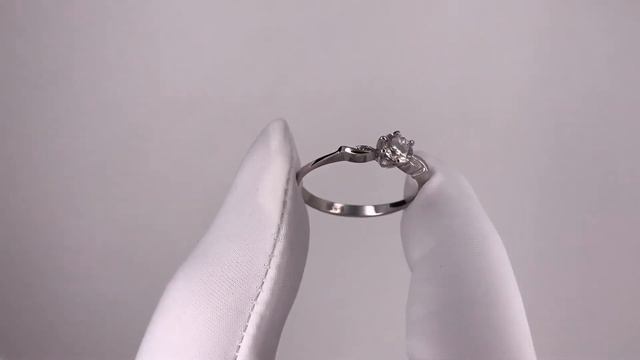 Помолвочное кольцо из белого золота с бриллиантом 0.32 Ct