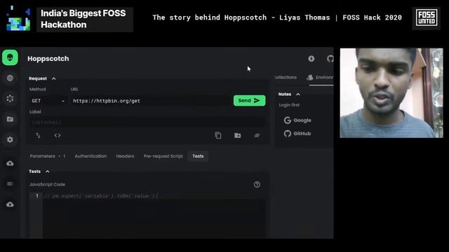 The Story Behind Hoppscotch - Liyas Thomas |  #FOSSHack2020 | FOSS United | FOSS In India
