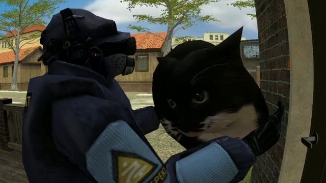 Кот мяукает в камеру, но это Garry's Mod