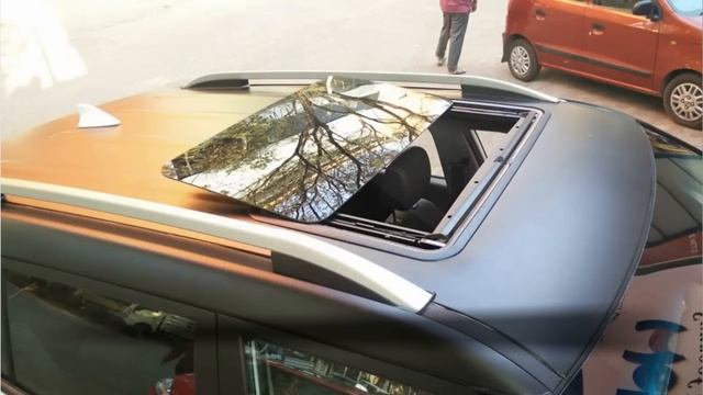 Hyundai Creta Modified With Sunroof(H300 Deluxe Large) And Matte Black Wrap(Hexis)
