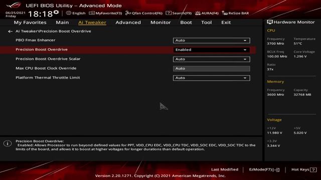 Asus BIOS Tweaks, Part 2, Precision Boost Overdrive