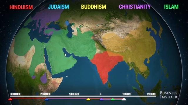 Animated map shows how religion spread around the world