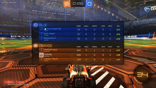 Rocket League #1-Самый результативный матч(5 Помощей)