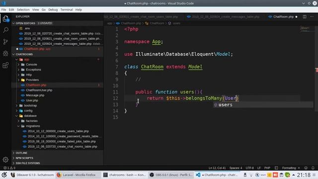 3: Laravel: Chatroom: Migraciones Y Relaciones