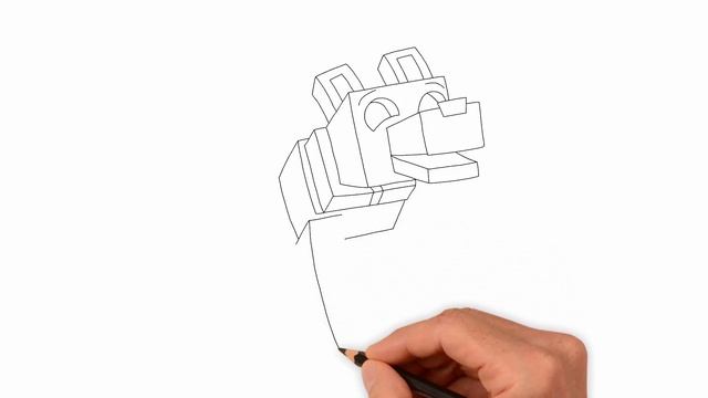 Як малювати Grim від DanTDM, малюємо собаку з відомої гри Minecraft