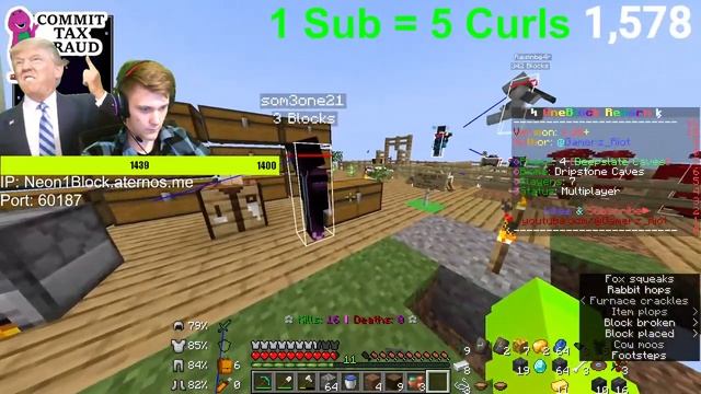 Minecraft OneBlock SMP with viewers! 1 Sub = 5 Curls