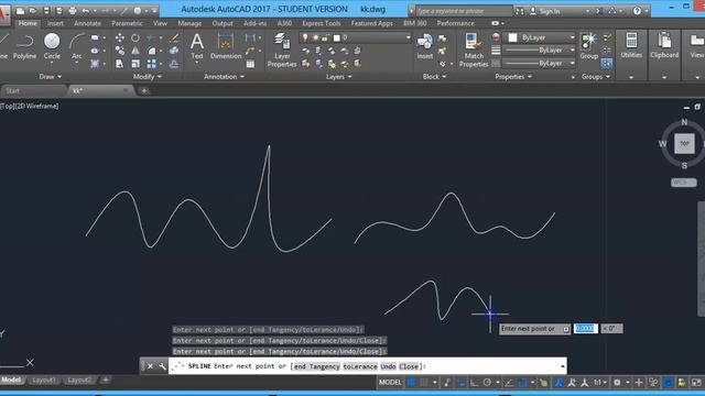 Autocad - Tutorial For Beginners. How To Use Spline Command Fast