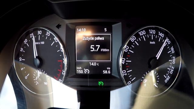 Škoda Octavia III 1.6 TDI 66kW - Fuel Consumption@ 150 Km/h