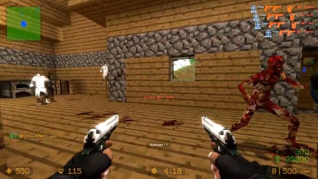 Counter Strike Source - Zombie Mod On De_minecraft_village_v3 Map