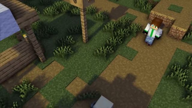 Анимация сражения майнкрафт  (Minecraft)