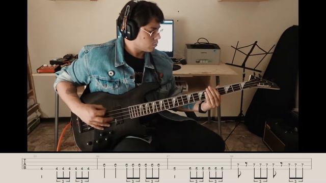 Death-Crystal Mountain Bass Cover With On-Screen Tabs