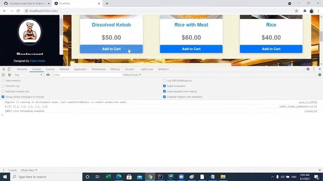 Calculate (order Size & Orders Price)