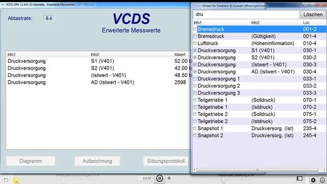 Druckversorgung Öldruck Hydraulikpumpe prüfen  DSG 7 DQ200 0AM  VCDS Diagnose