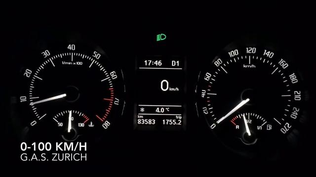 Skoda Superb 3.6 4x4 260 PS 0-100 kmh acceleration